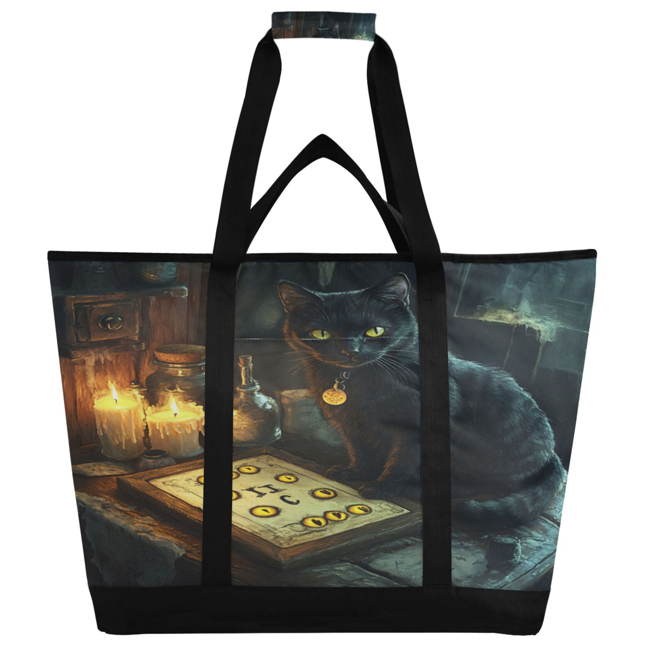 Large Hand-held Ice Pack Picnic Bag Insulation and Refrigeration Suitable for Shopping Picnics and Camping Dark Cat