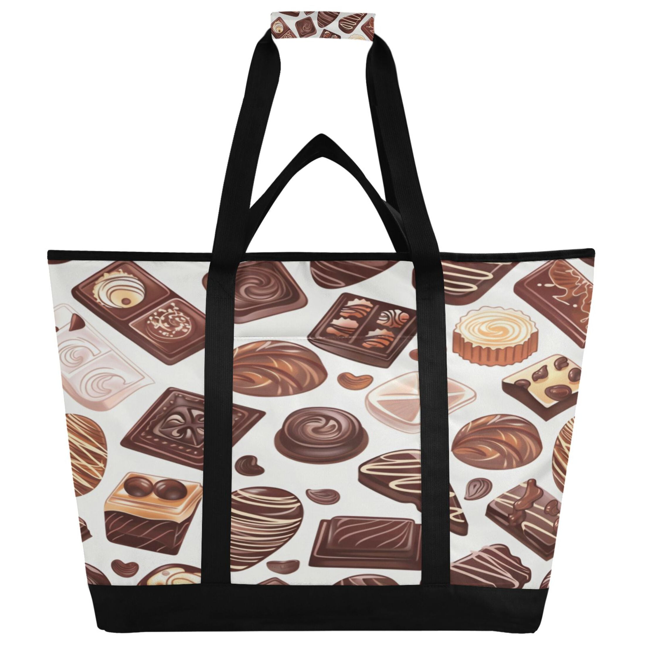 Large Hand-held Ice Pack Picnic Bag Insulation and Refrigeration Suitable for Shopping Picnics and Camping Dark Chocolate