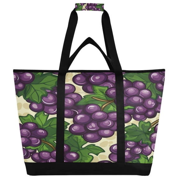 Large Hand-held Ice Pack Picnic Bag Insulation and Refrigeration Suitable for Shopping Picnics and Camping Dark Purple Grape