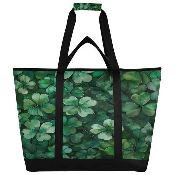 Large Hand-held Ice Pack Picnic Bag Insulation and Refrigeration Suitable for Shopping Picnics and Camping Four-leaf Clover