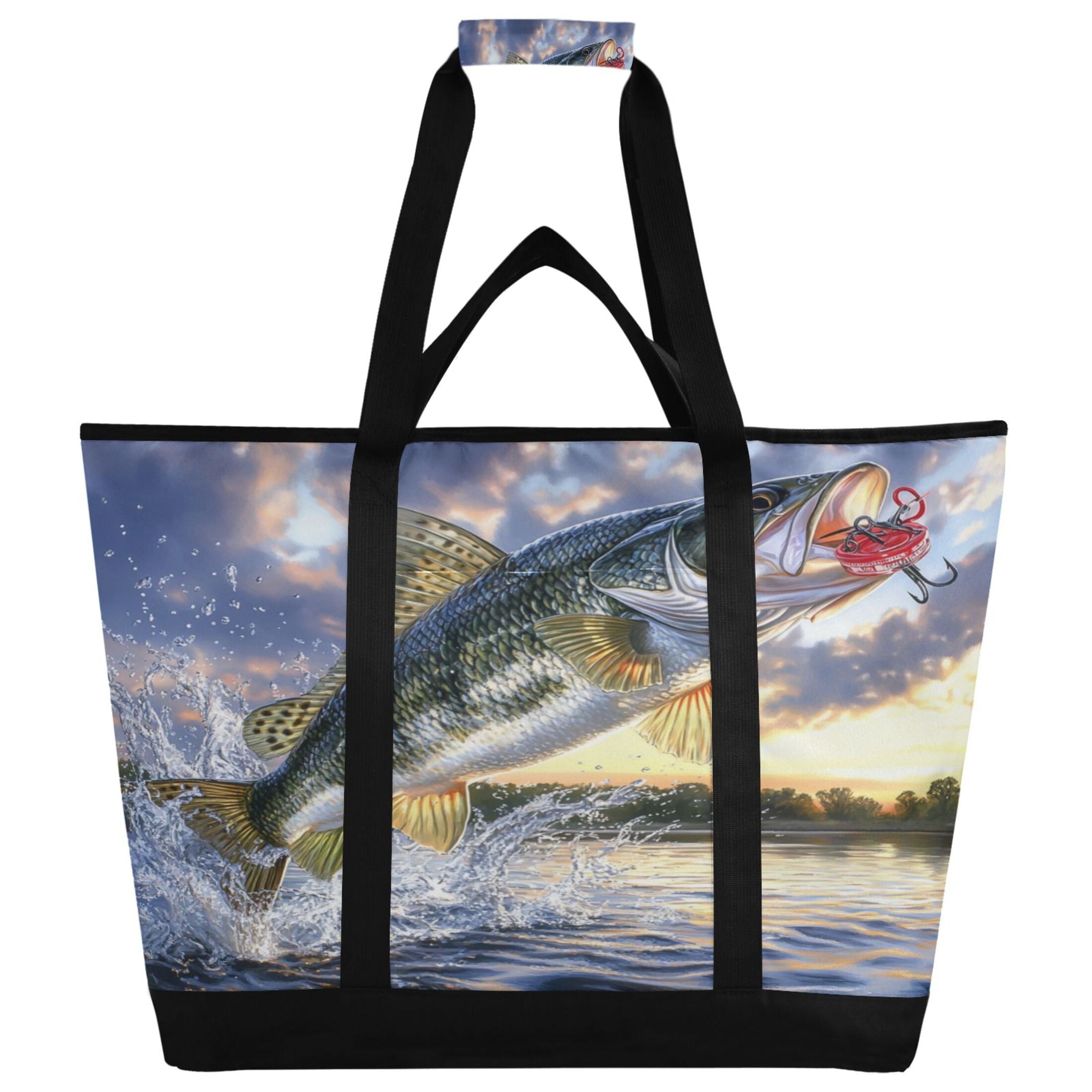 Large Hand-held Ice Pack Picnic Bag Insulation and Refrigeration Suitable for Shopping Picnics and Camping Golden Fish Picture