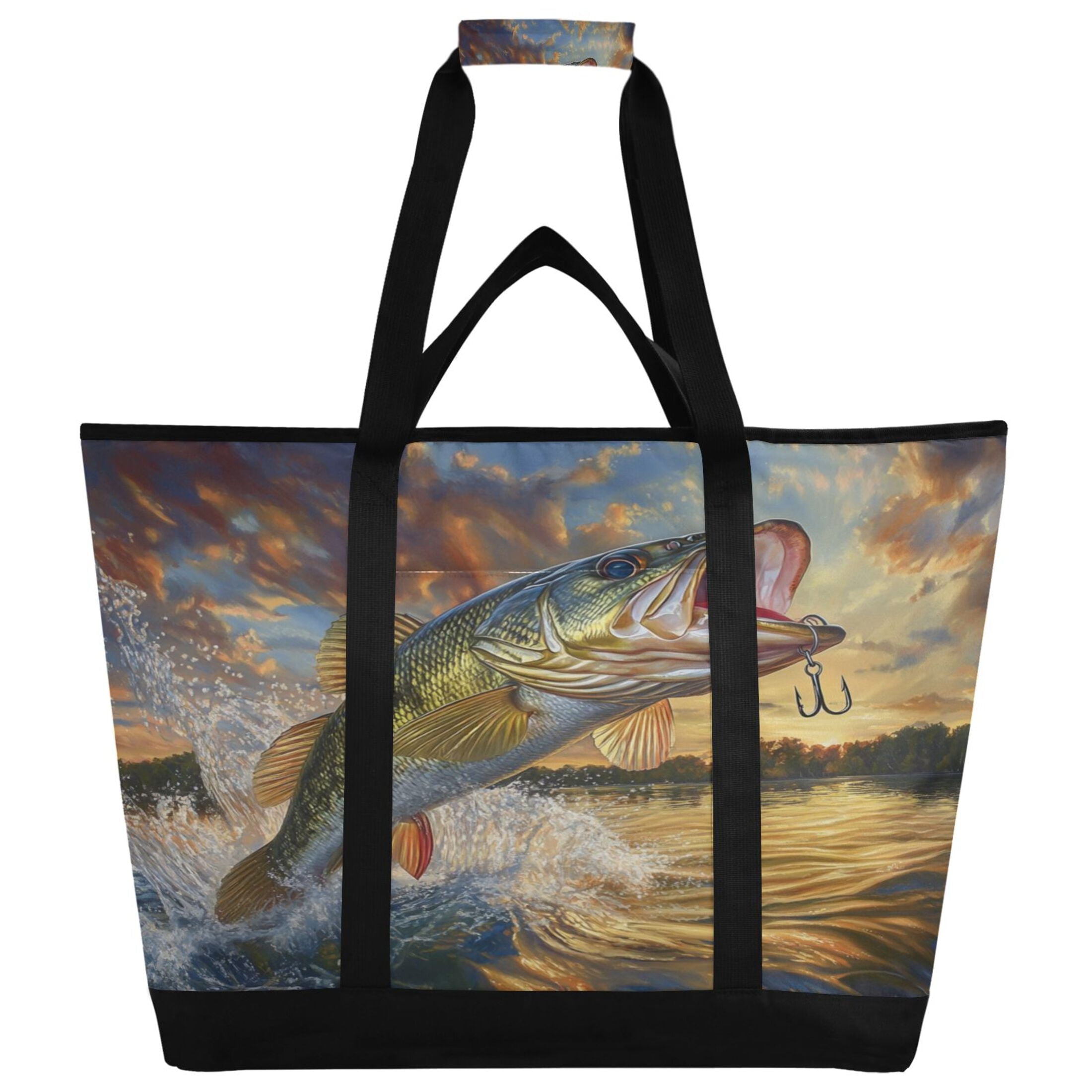 Large Hand-held Ice Pack Picnic Bag Insulation and Refrigeration Suitable for Shopping Picnics and Camping Golden Fish