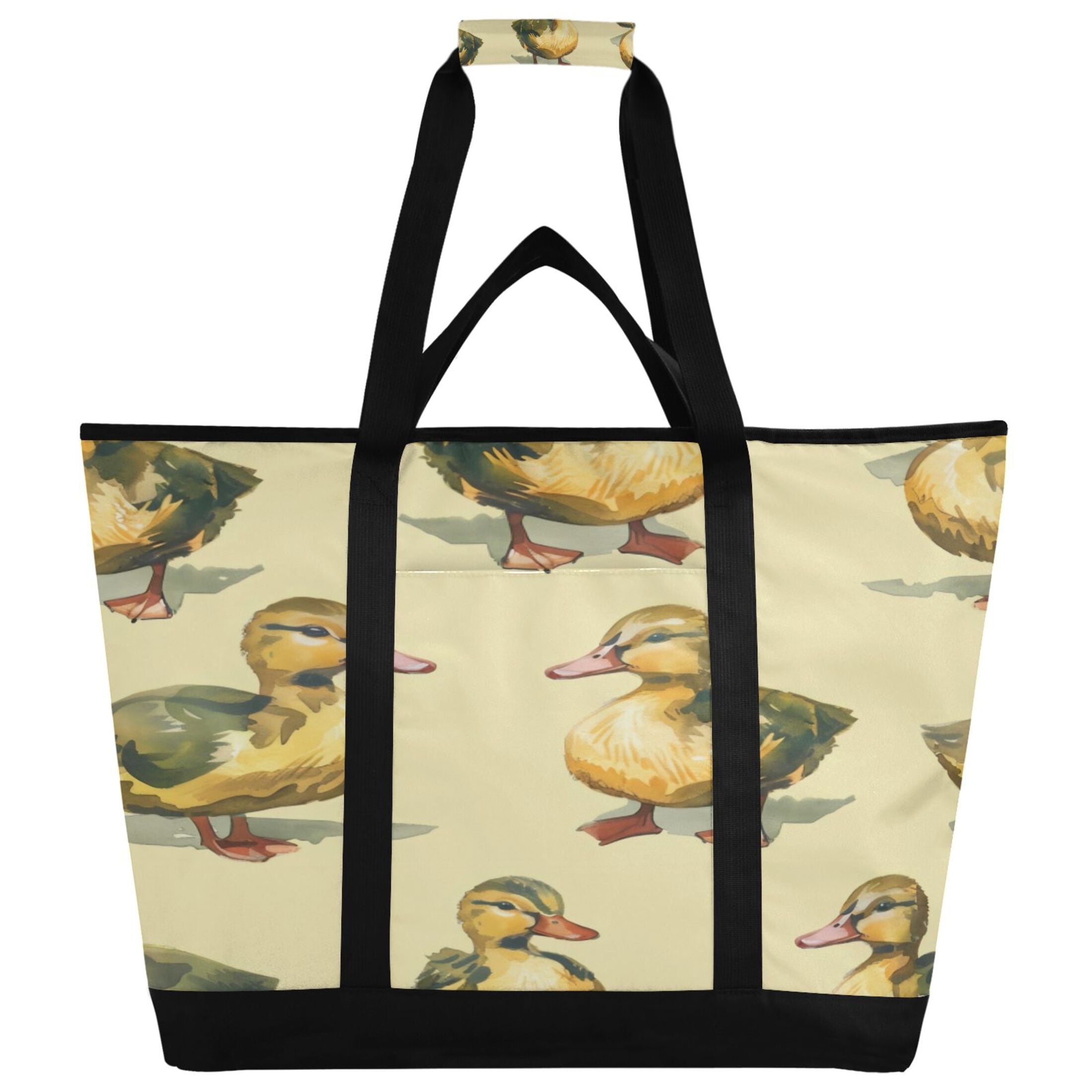Large Hand-held Ice Pack Picnic Bag Insulation and Refrigeration Suitable for Shopping Picnics and Camping Green Duck