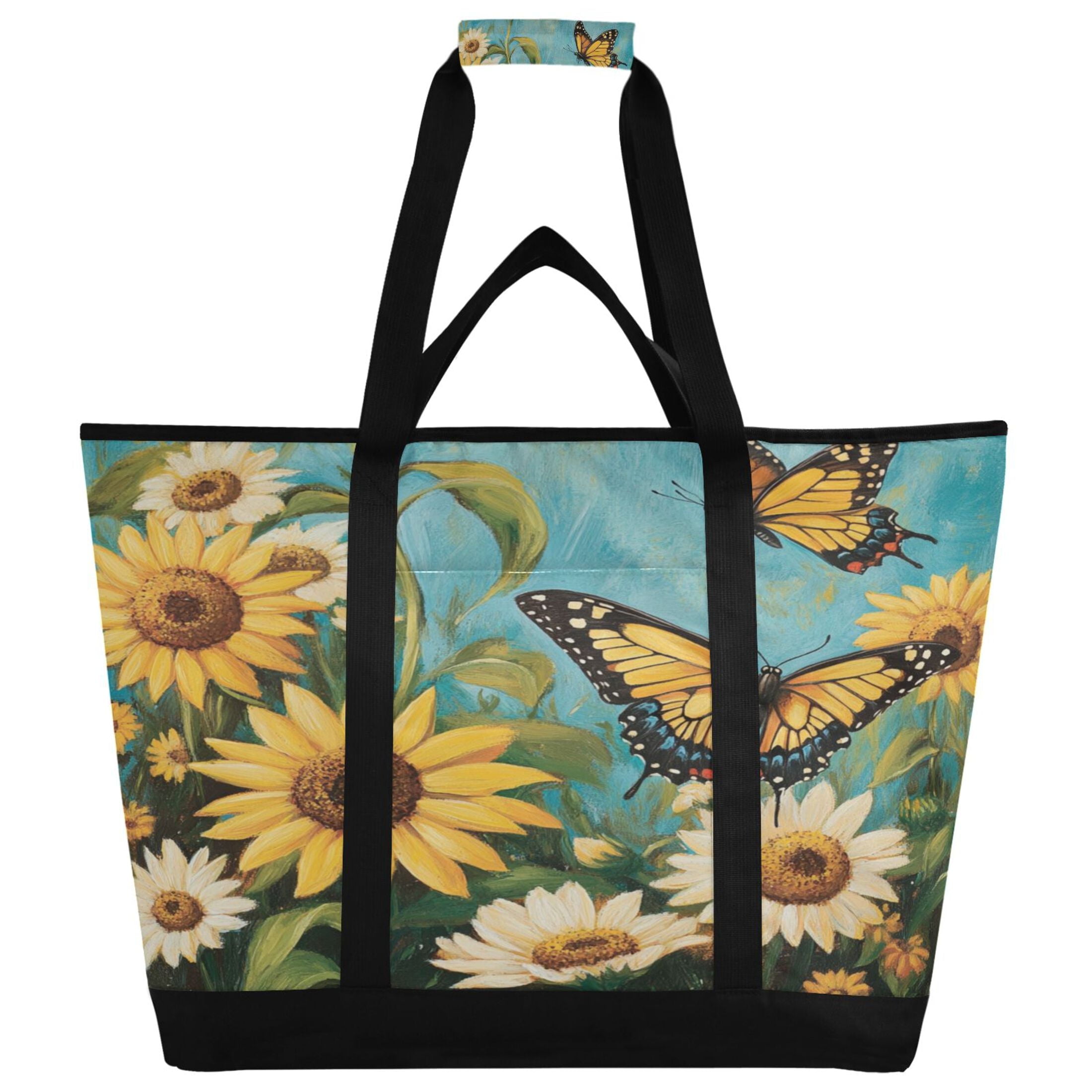 Large Hand-held Ice Pack Picnic Bag Insulation and Refrigeration Suitable for Shopping Picnics and Camping Lovely Big Butterfly