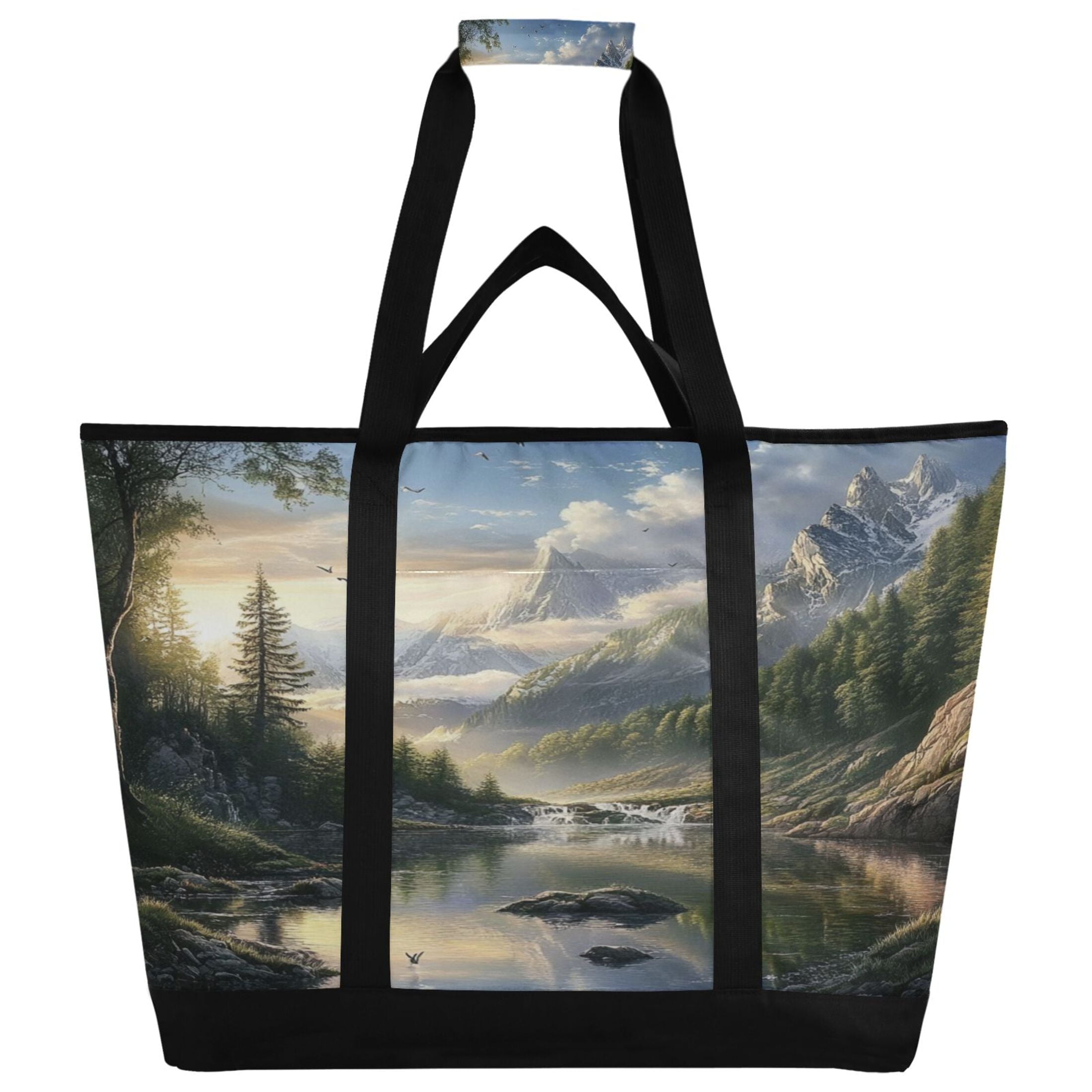 Large Hand-held Ice Pack Picnic Bag Insulation and Refrigeration Suitable for Shopping Picnics and Camping Mountain River