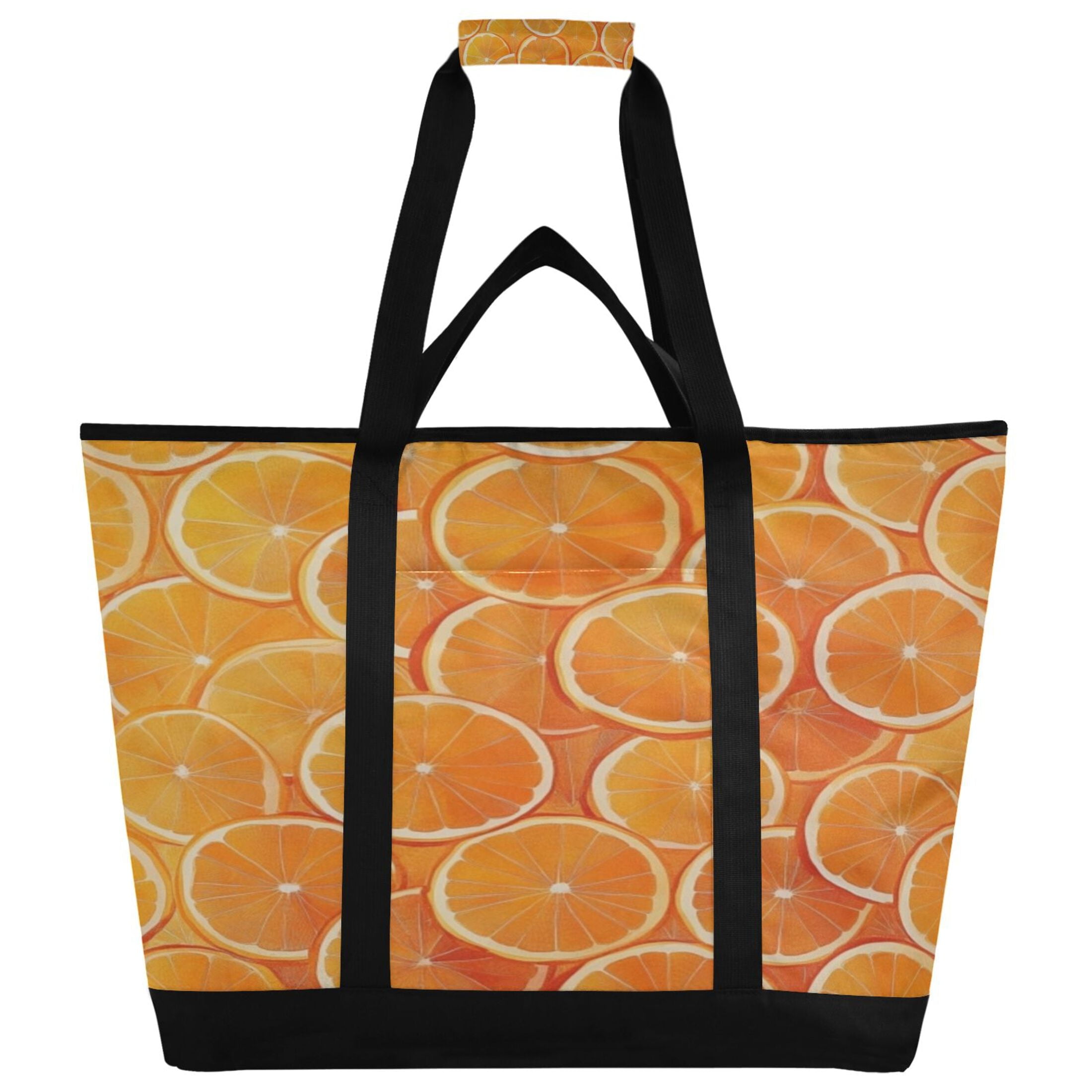 Large Hand-held Ice Pack Picnic Bag Insulation and Refrigeration Suitable for Shopping Picnics and Camping Orange Sliced Orange