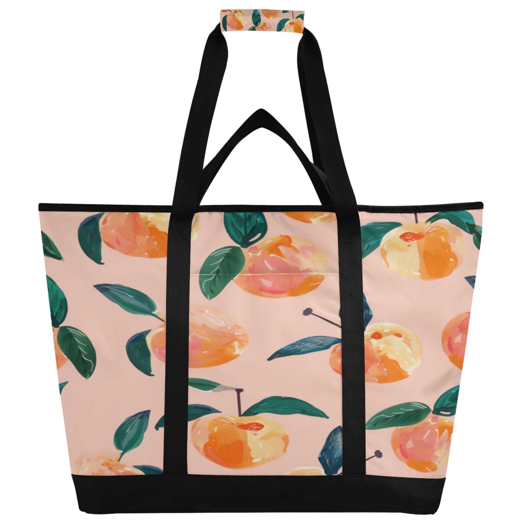 Large Hand-held Ice Pack Picnic Bag Insulation and Refrigeration Suitable for Shopping Picnics and Camping Pink Peach