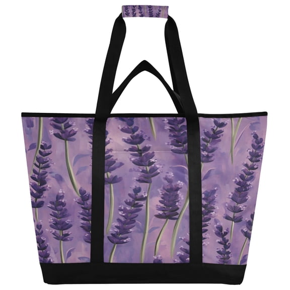 Large Hand-held Ice Pack Picnic Bag Insulation and Refrigeration Suitable for Shopping Picnics and Camping Pretty Purple Lavender