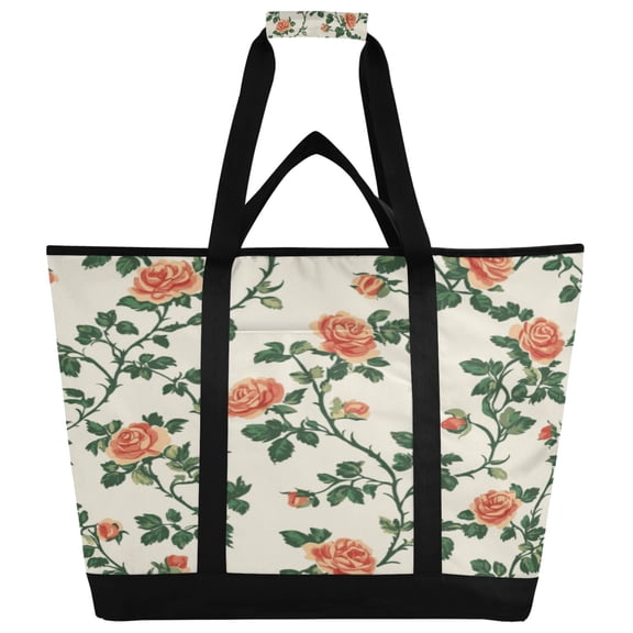 Large Hand-held Ice Pack Picnic Bag Insulation and Refrigeration Suitable for Shopping Picnics and Camping Pretty Rose