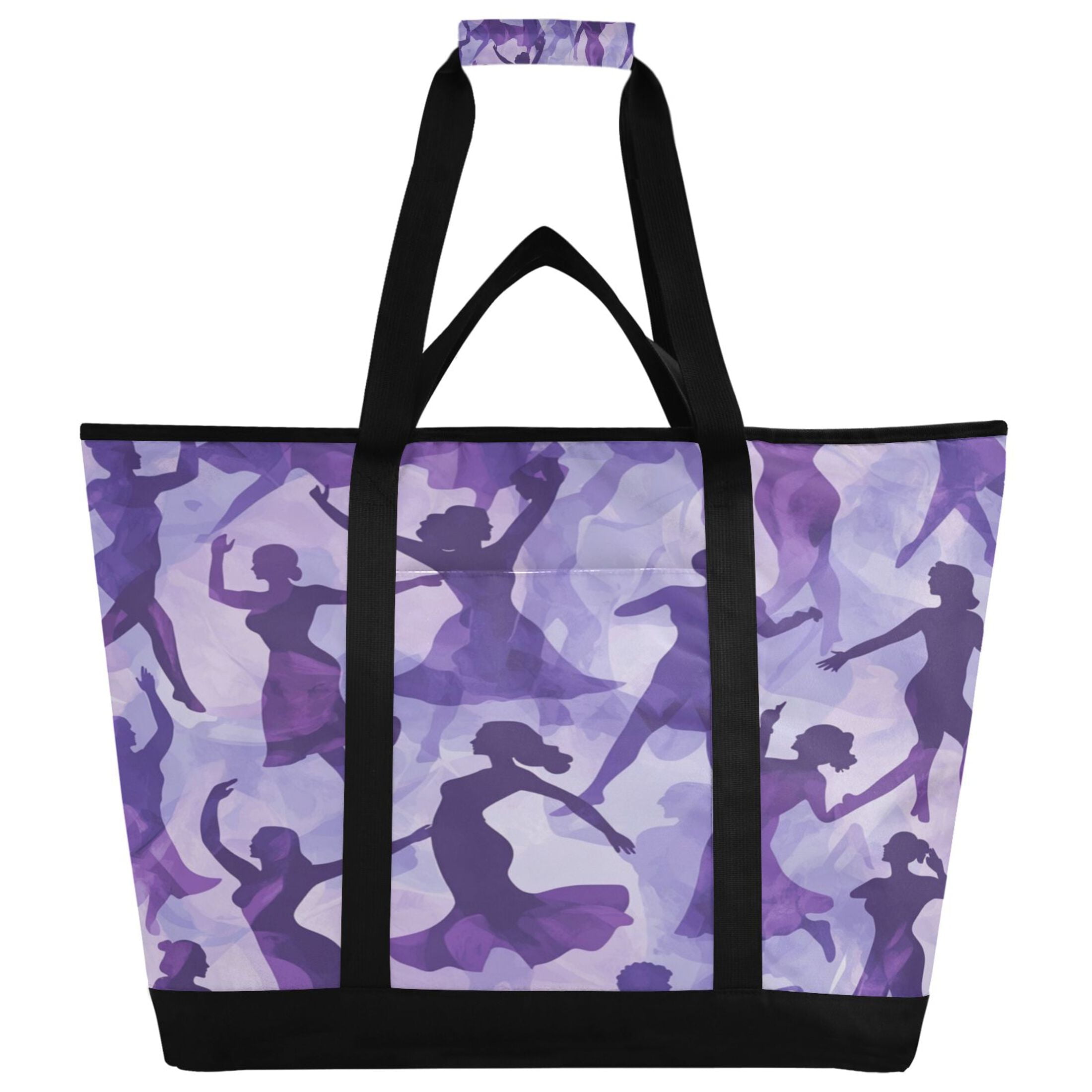 Large Hand-held Ice Pack Picnic Bag Insulation and Refrigeration Suitable for Shopping Picnics and Camping Purple Crowd