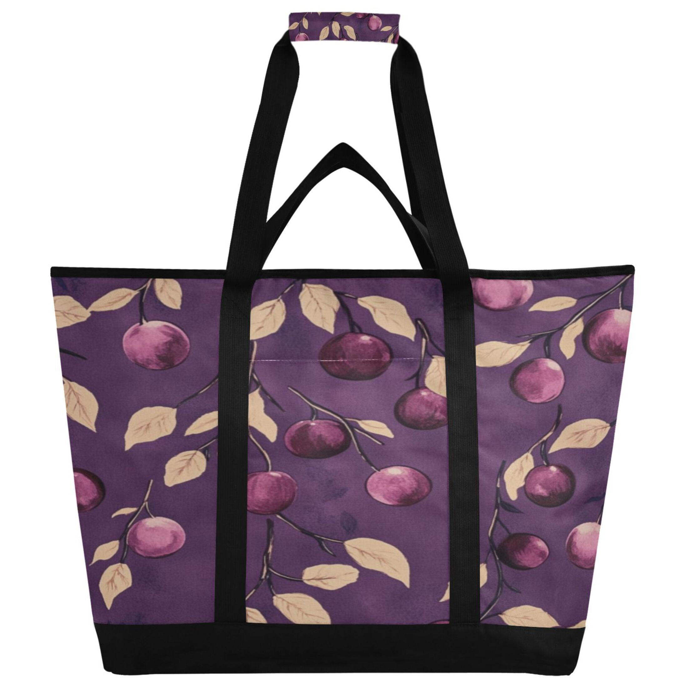 Large Hand-held Ice Pack Picnic Bag Insulation and Refrigeration Suitable for Shopping Picnics and Camping Purple Plum