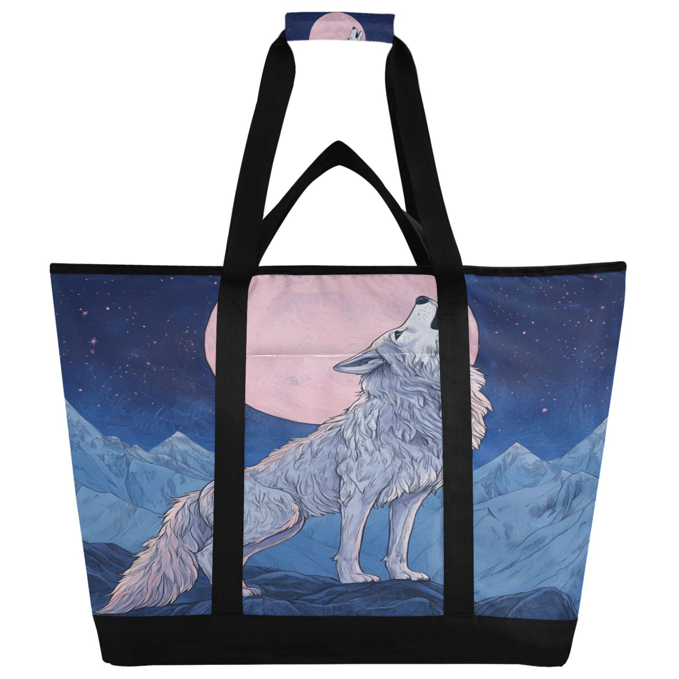 Large Hand-held Ice Pack Picnic Bag Insulation and Refrigeration Suitable for Shopping Picnics and Camping Roaring Wolf