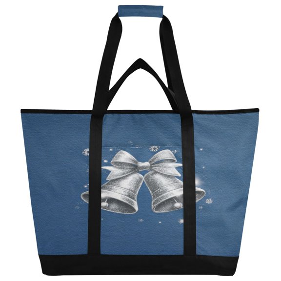 Large Hand-held Ice Pack Picnic Bag Insulation and Refrigeration Suitable for Shopping Picnics and Camping Shiny Silver Bells