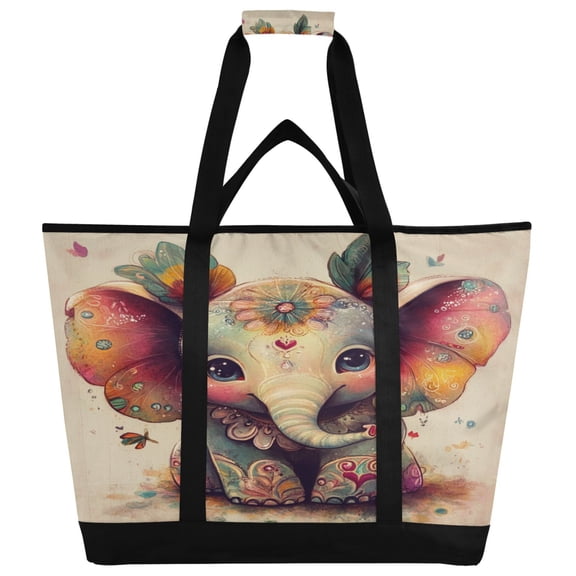 Large Hand-held Ice Pack Picnic Bag Insulation and Refrigeration Suitable for Shopping Picnics and Camping Smiling Elephant