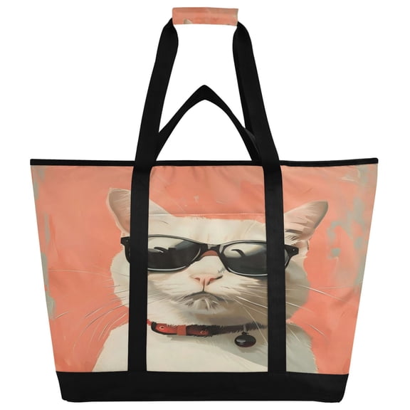 Large Hand-held Ice Pack Picnic Bag Insulation and Refrigeration Suitable for Shopping Picnics and Camping Sunglasses Cat