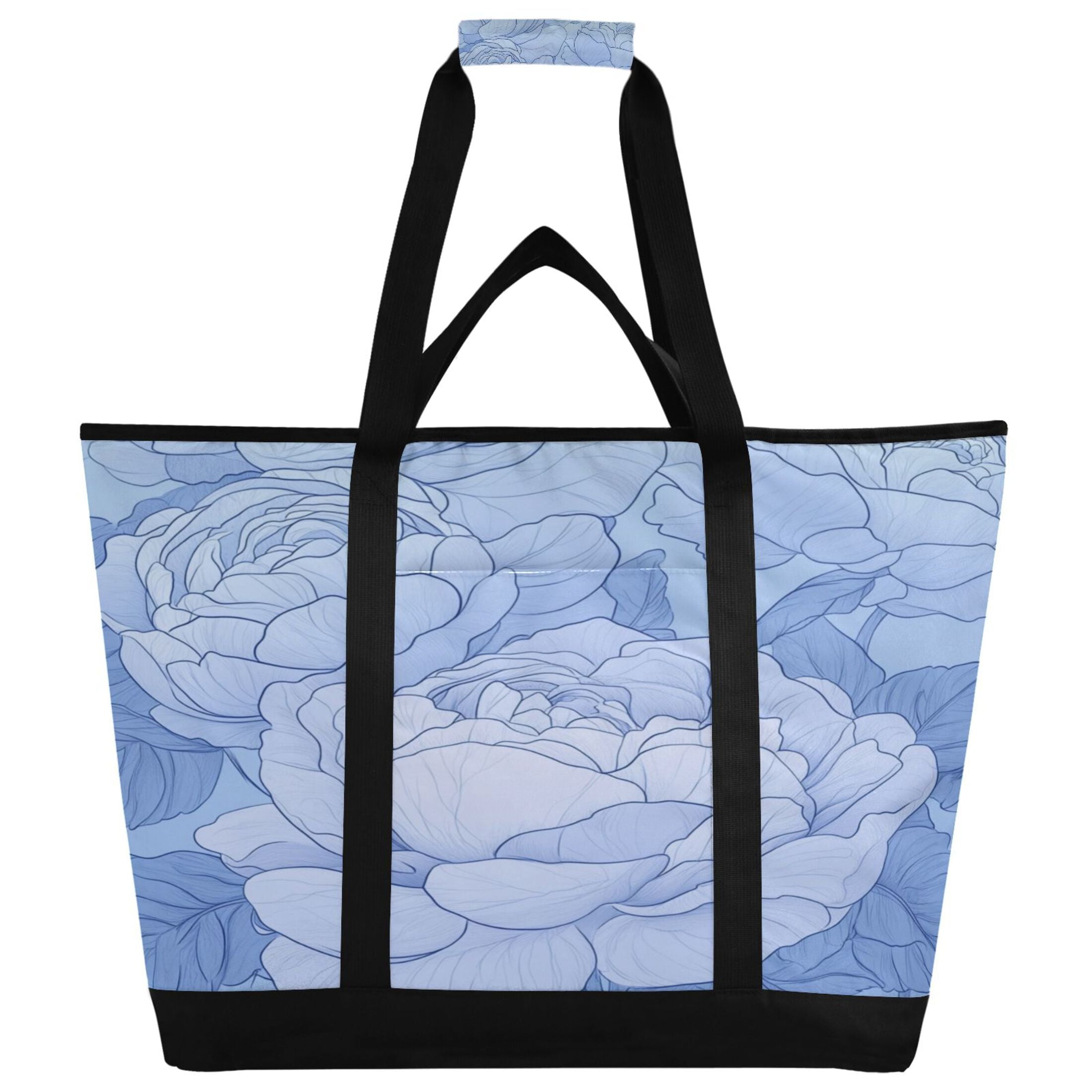 Large Hand-held Ice Pack Picnic Bag Insulation and Refrigeration Suitable for Shopping Picnics and Camping Super Beautiful Roses