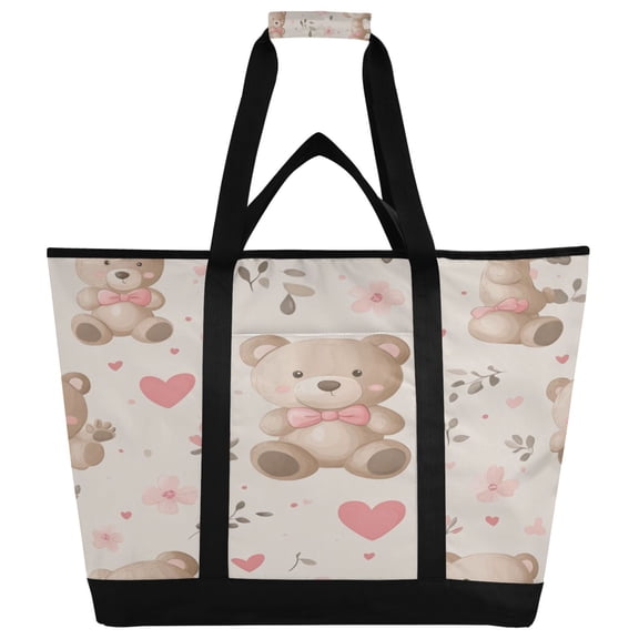 Large Hand-held Ice Pack Picnic Bag Insulation and Refrigeration Suitable for Shopping Picnics and Camping Super Cute Brown Bear