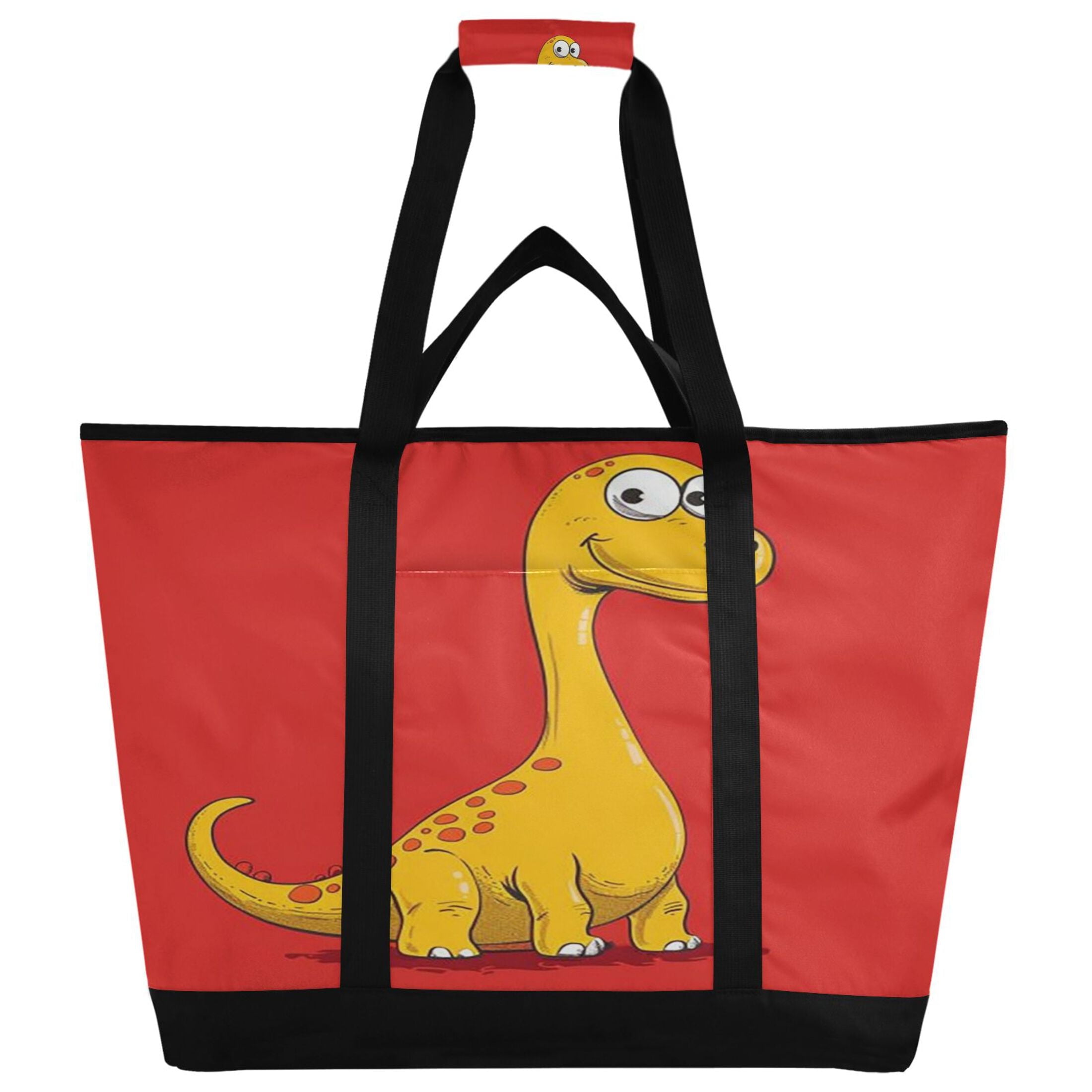 Large Hand-held Ice Pack Picnic Bag Insulation and Refrigeration Suitable for Shopping Picnics and Camping Yellow Dinosaur