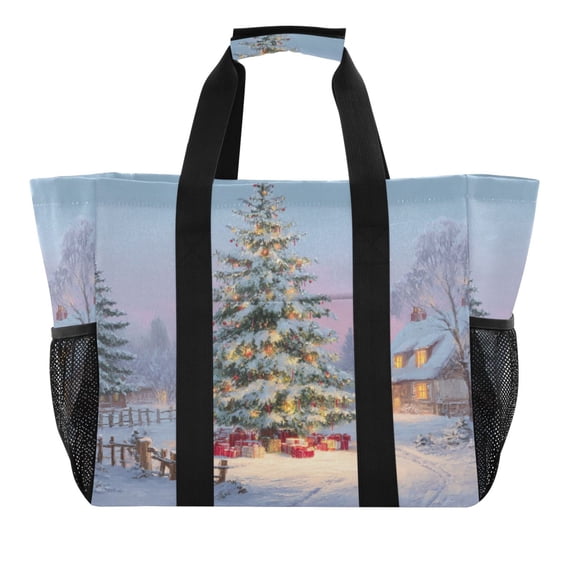 Large Handbag Waterproof Tote Laundry Bag Beach Bag Pool Bag Travel Tote Bags Kitchen Reusable Grocery Bags Beautiful Christmas