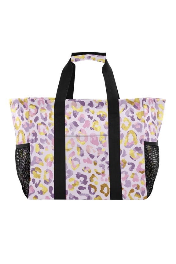 Large Handbag Waterproof Tote Laundry Bag Beach Bag Pool Bag Travel Tote Bags Kitchen Reusable Grocery Bags Seamless Pattern Pastel