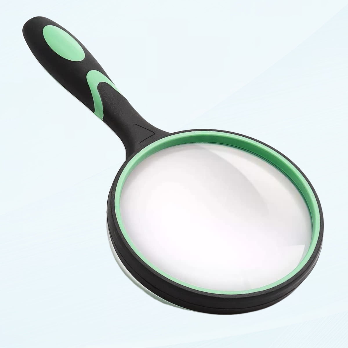 Large Handheld Magnifying Glass 5X - 100mm Real Glass Lens for Reading, Hobbies, and Science (Green)