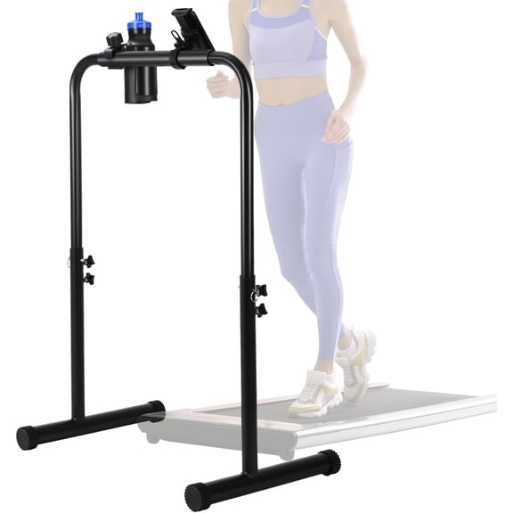 Large Handle Bar for Walking Treadmill Pad Only with Phone Holder and Cup Holder Adjustable Handrail Height from 38.58 to .24 Inch Comfortable  Stainless  Frame Overbold