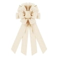 thumbnail image 1 of Large Handmade Decorative Wreath Bow, Beige Polyester Ice Silk Ribbon Bow for Front Door, Farmhouse Wreath, Christmas Tree, Garland, Wedding, Birthday, Porch, Gift Wrapping and Seasonal Home Decor, 1 of 5