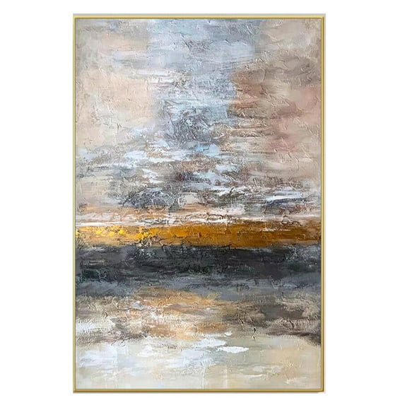 Large Handmade Gold Abstract Oil Painting On Canvas Wall Art Hotel Home Decoration Modern Living Room Bedroom Textured Artworks