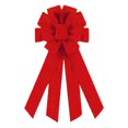 thumbnail image 1 of Large Red Polyester ice silk for Christmas Wreaths Front Door Decor, Pre-Tied Decorative Holiday Bow with Dovetail Tails for Tree Topper Gift Wrapping Xmas Indoor Outdoor, 1 of 7
