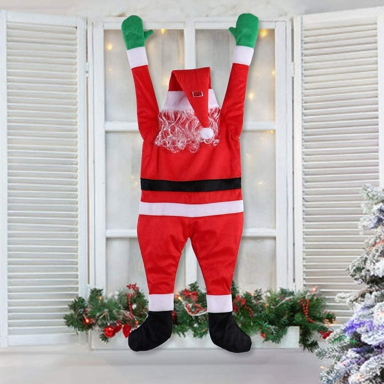 Large Hanging Christmas Santa Claus Decorations,Christmas Ornaments Hanging Santa  Christmas Decoration from The Gutter Roof Outdoor Yard Decor Indoor Home  Wall Car(170cm) 