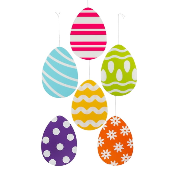 Large Hanging Easter Egg Decorations, Party Decor, Easter, 6 Pieces