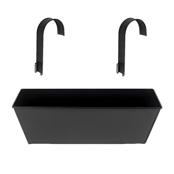 Large Hanging Flower Pots for Railing Or Fence 16.5" Railing Planter Box for Any Balcony, Porch or Deck Countryside Style Window Planter Boxes Are to Herbs & Flowers for Garden