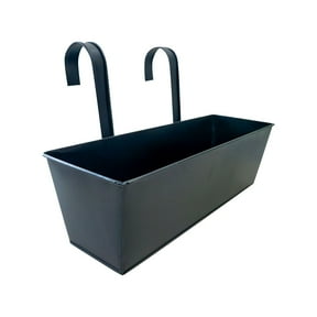 Large Hanging Flower Pots for Railing or Fence Railing Planter Box for Any Balcony, Porch or Deck Countryside Style Window Planter Boxes Are Perfect to Herbs & Flowers for Garden Black