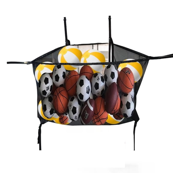 Large Hanging Pool Storage Net Bag, Heavy Duty Foldable Mesh Organizer for Inflatable Swim Rings and Pool Accessories, Space-Saving Diving Gear Storage, Quick Drying, Easy Install