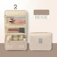 thumbnail image 1 of Large Hanging Toiletry Bag | Travel Cosmetic Organizer for Men & Women | 9.45x9.45x3.94in | Water-Resistant Polyester | Multiple Compartments | Blue/Gray/Beige, 1 of 6