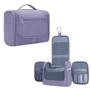 WANDF Large Hanging Toiletry Bag for Women Travel Cosmetic Makeup Organizer Water-Resistant Shower Bathroom Bag for LadiesLight Purple