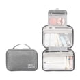 thumbnail image 1 of Cosmetic Bag for Makeup and Toiletries, Travel Organizer with Hanging Hook, Full-Sized Accessory Container for Shampoo and Water for Beauty, 1 of 3