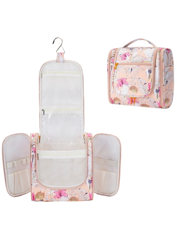 Large Hanging Toiletry Bag with Hook Makeup Cosmetic Organizer with Multiple Compartments Foldable for Men Women Travel Essentials