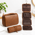 Large Hanging Travel Toiletry Bag, Light Brown-R, 12.52 x 10.55 x 1.85 ...