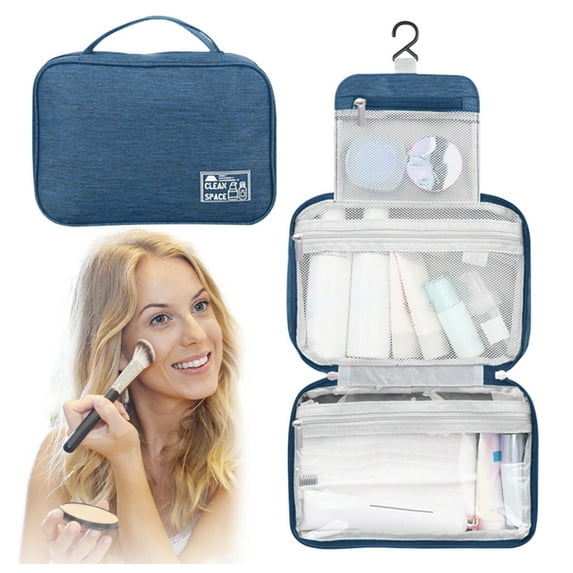 Cosmetic Bag Toiletry Bag Travel Makeup Large Hanging Organizer with 3 Compartments for Men and Women