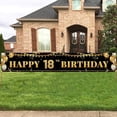 thumbnail image 1 of Large Happy 16-60th Birthday Decoration Banner, Black and Gold Happy Birthday Banner Sign, Birthday Party Decorations Supplies, 1 of 10