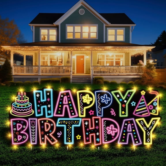 Unbranded 1 in x 1 in Happy Birthday Yard Signs