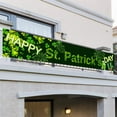 thumbnail image 1 of Large Happy St. Patrick's Day Banner, Lucky St. Patty's Day Decor, Shamrock Clover Banner, St. Patrick's Day Door Hanging Decorations for Outdoor Indoor Party Favor Home Ornament, 1 of 5