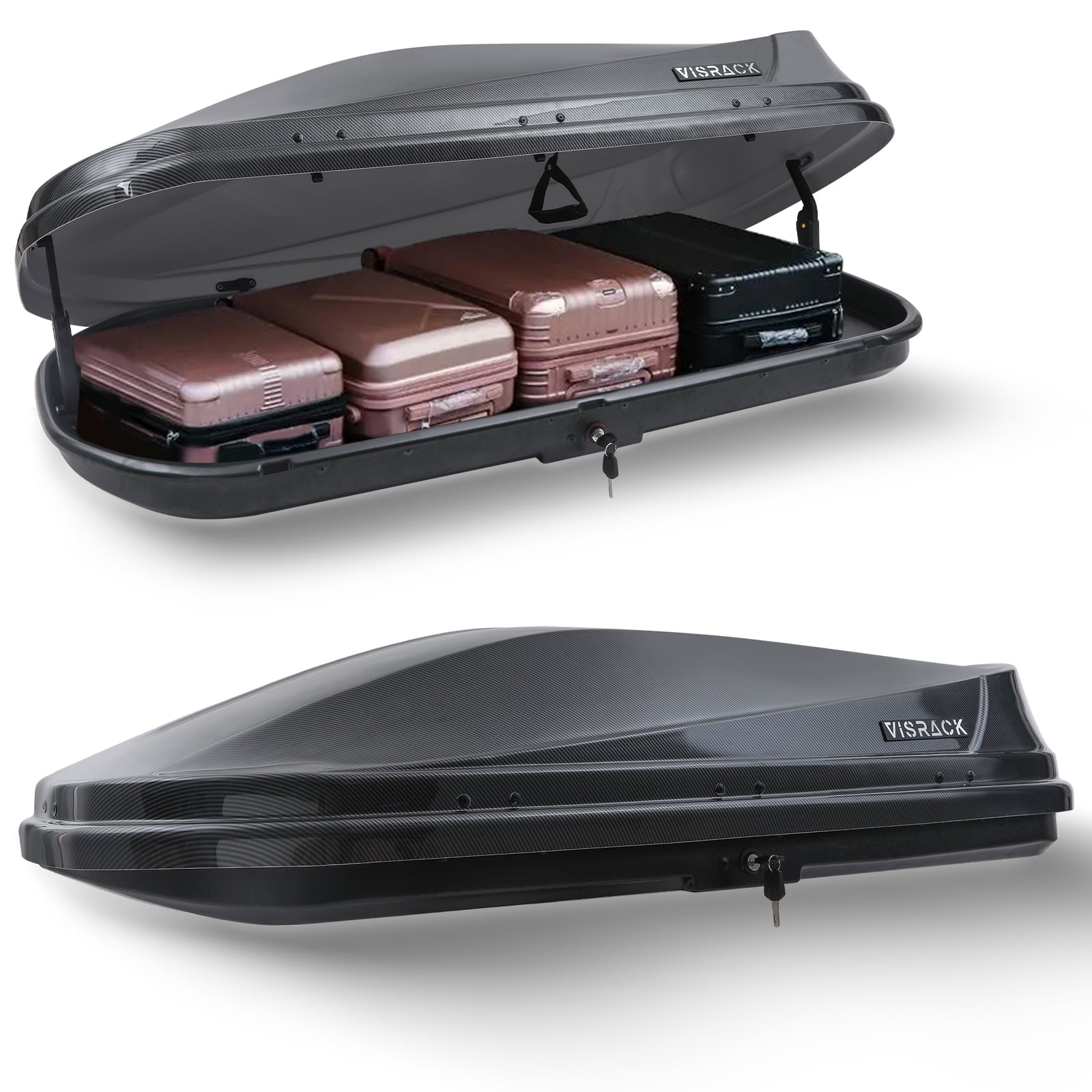 Large Hard Shell Carriers Rooftop Cargo Box with Key Lock 62 (L) x 31 (W) x 15(H) 15 Cubic Feet