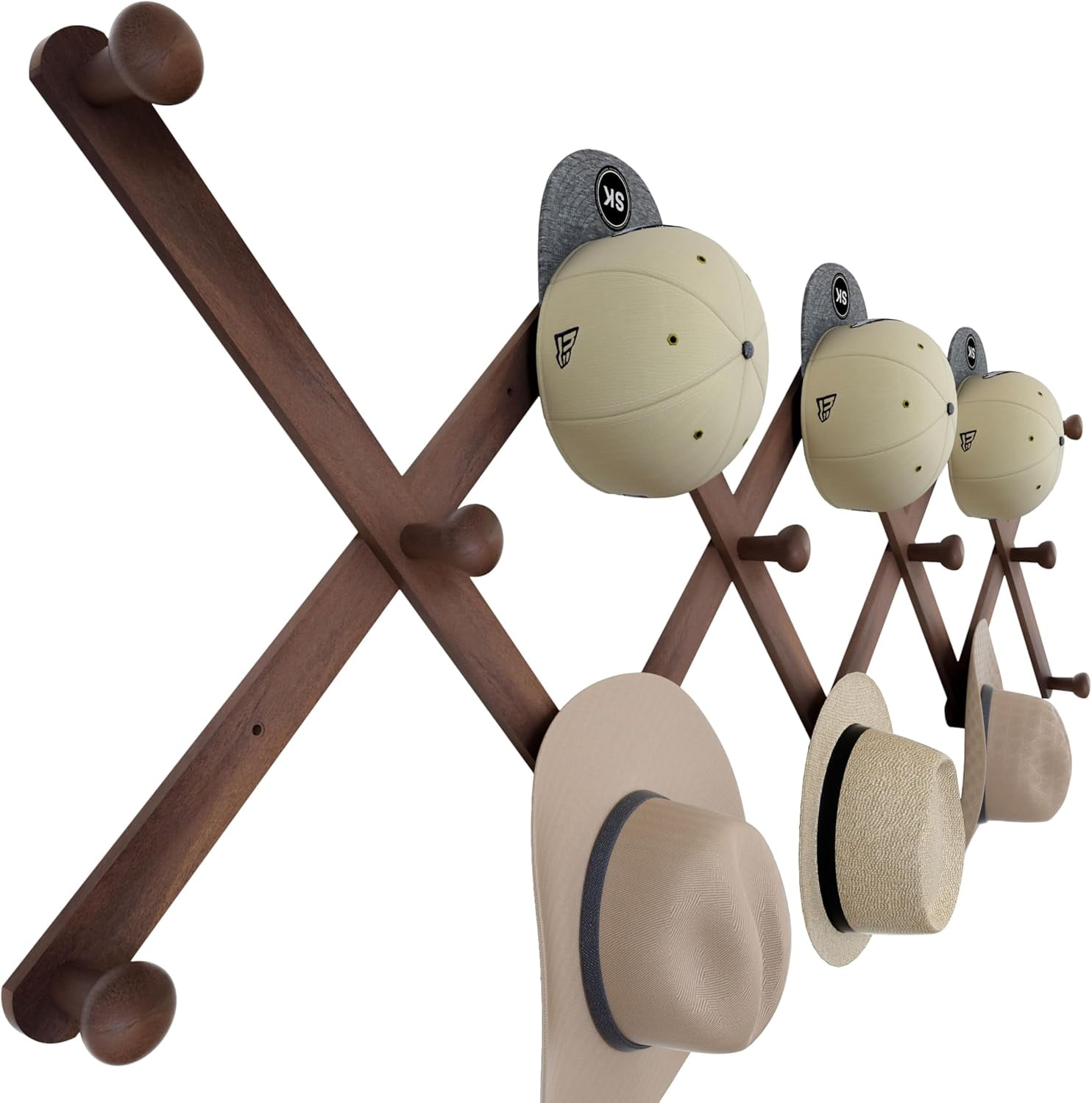 Large Hat Rack Large Hat Rack for Wall Wooden Accordion Wall Hanger Modern Expandable ...