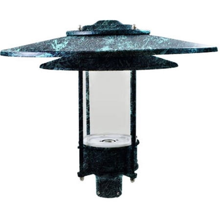 Large Hat Top Post Light Fixture Incandescent, 120V - Verde Green