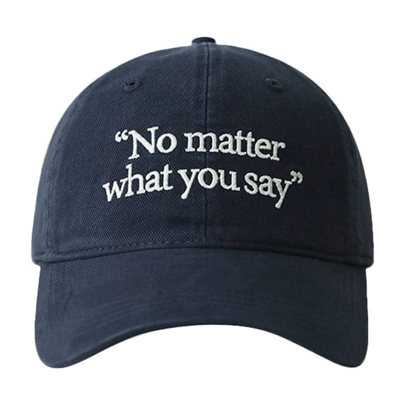 Large Head Circumference Baseball Cap Four Seasons Embroidery Slenderizing Wide Curved Brim Hat Navy