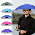 thumbnail image 1 of Large Head-Mounted Umbrella Hat Waterproof Stall Umbrella 69-Inch Khaki Color for Fishing Advertising Outdoor Use Durable Fabric Oil-Proof Apron With Pockets,Ccwuwei, 1 of 8