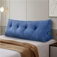 thumbnail image 1 of Large Headboard Pillow Headboard Wedge Pillow Bed Rest Reading Pillow Bolster Triangular Pillow for Sitting in Bed-Backrest Positioning Support Long Pillow for Daybed (Full: 54x8x20 Inches,Blue), 1 of 13
