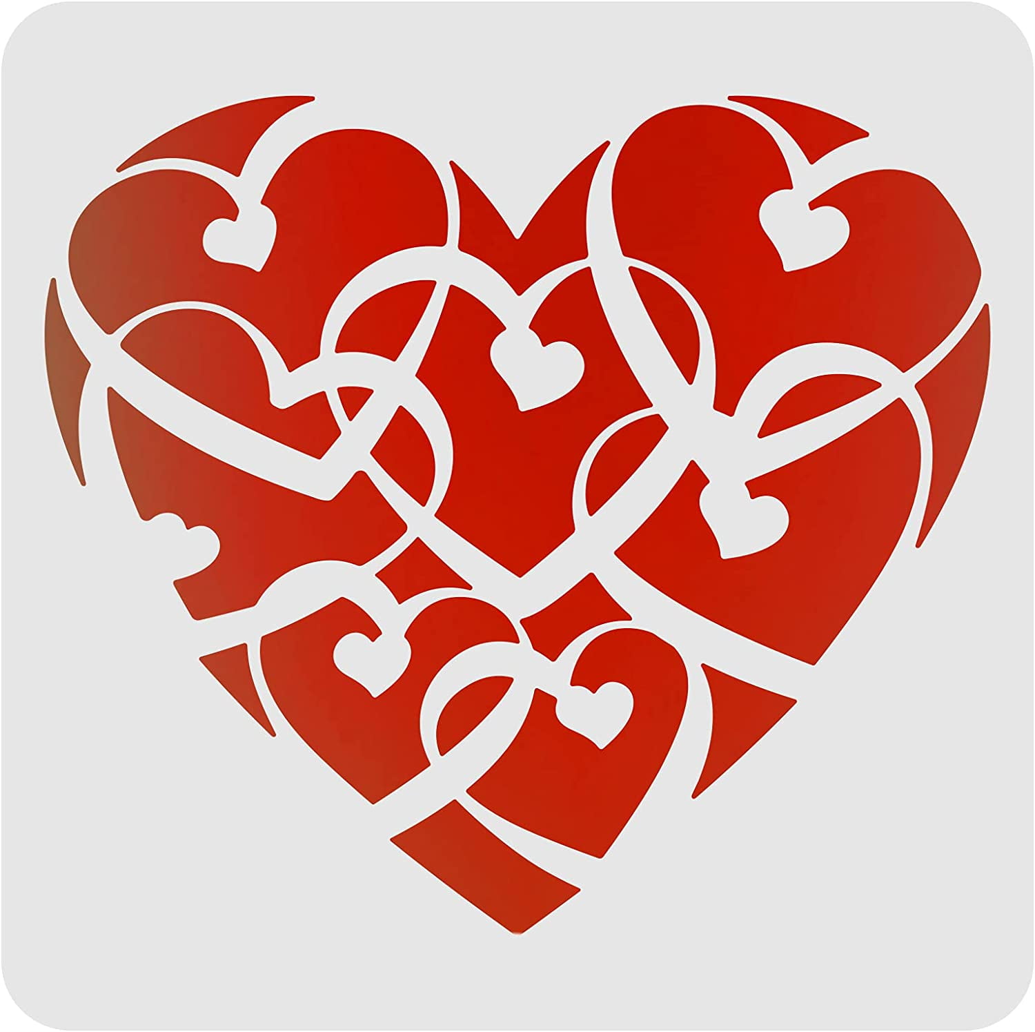 4 Pcs Flower Love Heart Stencils for Painting Mandala Heart Stencil  Decoration